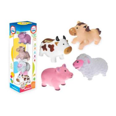 Imagem de Bichinhos Animais Macios Bichos Fazenda 4 Bonecos Presente Bebe + 04 M