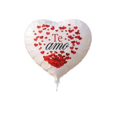 Imagem de Kit Balões Coração escrito te amo 24 cm, c/ 5, 10, 20 uni, festas, com