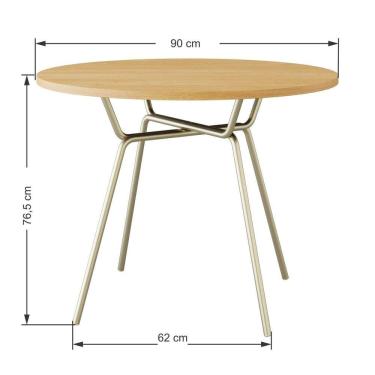 Imagem de Mesa de Jantar Redonda Barcelona Acácia Mel