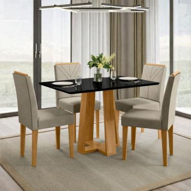 Imagem de Conjunto 1 Mesa e 4 Cadeiras Rubi Ype/Preto/Ja01
