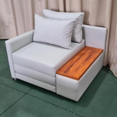 Imagem de Poltrona Cama Solteiro com Tampo Lateral Direito Tecido Acquablock 100