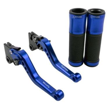 Imagem de Kit Manopla Manete Esportivo Honda Pop 100 110 110i - Stark Race, Azul