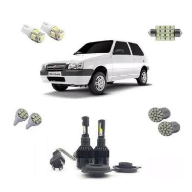 Imagem de Kit lampada super led farol alto e baixo h4 fiat uno mille - AUTOVEX