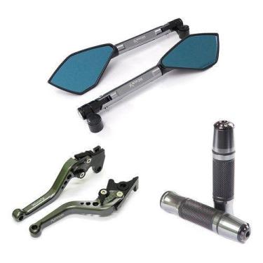 Imagem de Kit Manete Manopla Retrovisor Cb250 Twister Cb300 Titan Fan - NoBrand,