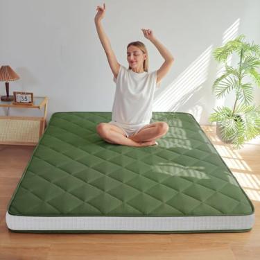 Imagem de MAXYOYO Colchão de futon extra grosso de 15 cm, tapete de enrolar para adultos, convidados, verde