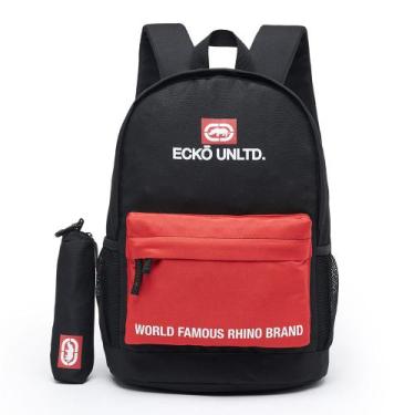 Imagem de Mochila Masculina Ecko Bolsa Notebook Trabalho Reforçada, U, PRETO