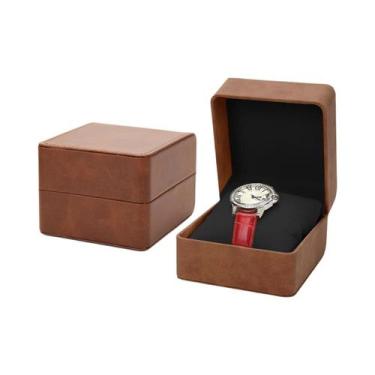 Imagem de Caixa De Relógio De Luxo Para Homens Em Couro Com Tampa Flip Top, Orga