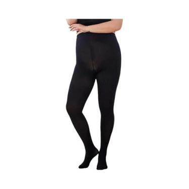 Imagem de Meias-calças Brancas plus Size Femininas 150kg 120D Cintura Alta Quent