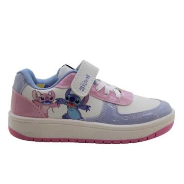 Imagem de Tênis Disney Stitch Infantil Menina, Branco, Azul bebe, 30