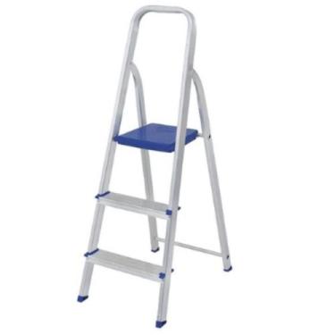 Imagem de Escada de Aluminio Dobravel 3 Degraus- Mor