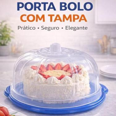 Imagem de Suporte para Bolo com Tampa Transparente Boleira Portátil, Base Resist
