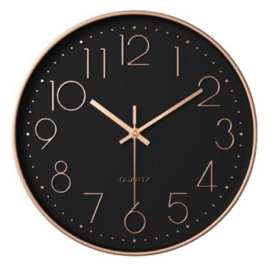 Imagem de Relógio Decorativo de Parede 25cm Rose Gold Redondo Moderno Silencioso