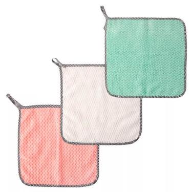 Imagem de Kit Pano para Limpeza Multiuso 3 Unidades Poliéster Absorção e Maciez para Móveis e Vidros 24CM Max Clean