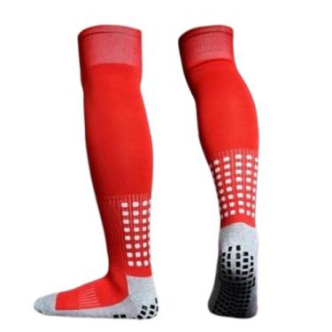 Imagem de Meião Antiderrapante Para Futebol Cano Longo Alto - BBH Sports, Vermel