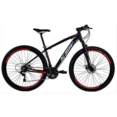 Imagem de Bicicleta Aro 29 KSW 27v Freio Hidraulico Suspensão C/Trava Cubo Cassete - Preto/Vermelho 19