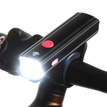Imagem de CHAE Luz de bicicleta, farol de bicicleta recarregável por USB de 300 lúmens, lanterna de bicicleta com bateria de 2000 mAh, farol frontal de bicicleta com 4 modos, luz de bicicleta impermeável IPX4