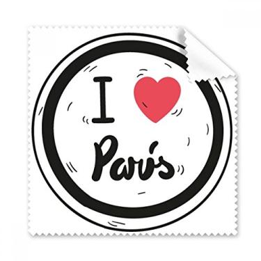 Imagem de I Love Paris Pano de limpeza com estampa de palavras 5 peças