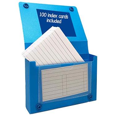 Imagem de Capa para cartão de índice, 7,6 x 12,7 cm, cabe em até 100 cartões por caixa cores sortidas – com cartões de índice de peso pesado, 7,6 x 12,7 cm, pacote com 100 – cartões de receitas de loja, cartões didáticos escolares, 4x6 Inch