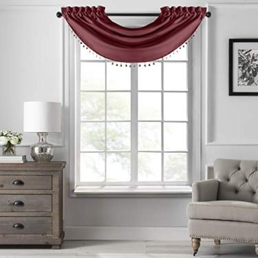 Imagem de Vanderbilt Valance cascata com contas Elrene SunVeil 106,7 cm x 55,8 cm, vermelho