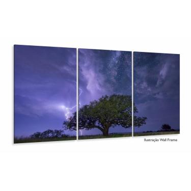 Imagem de Quadro Decorativo Paisagens Árvore Noturna 3 peças 120x60