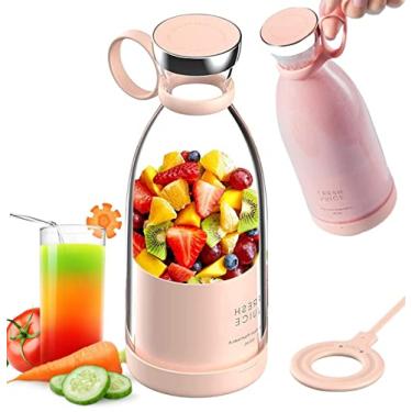 Imagem de tamanho pessoal, liquidificador portátil s-moothies 350 ml com 4 lâminas, copo suco rápido recarregável por USB, mini espremedor viagem para smoothie, frutas, milk shakes