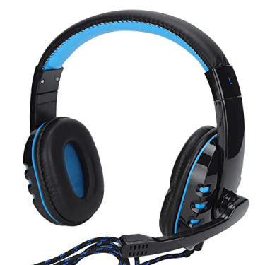 Imagem de Vbestlife Fone de ouvido estéreo para jogos de 3,5 mm, fone de ouvido para jogos montado na cabeça com microfone, para PC, laptop, tablet, computador, celular