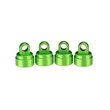 Imagem de Tampas de choque de alumínio anodizado verde 3767G Traxxas, serve para todos os ultra-choques (conjunto com 4)