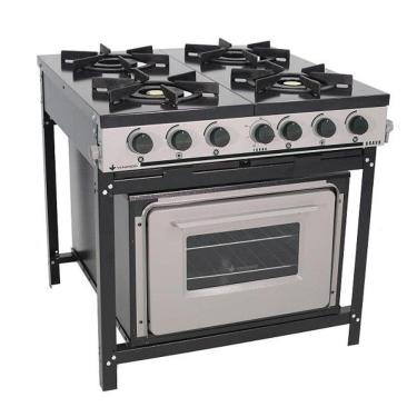 Imagem de  Fogão a Gás Bravo 4 Bocas BR4BF Com Forno CINZA Met Venâncio