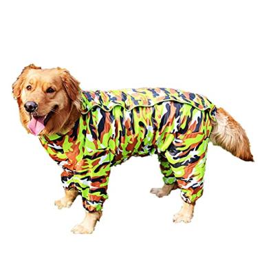 Imagem de Capa de chuva para cães ao ar livre jaqueta de chuva com capuz impermeável para cães grandes médios poncho respirável para animais de estimação com orifício para trela, cor, 28