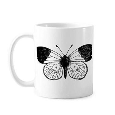 Imagem de Caneca de cerâmica com asas brancas de borboleta para cerâmica xícara de café e porcelana