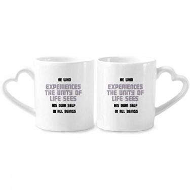 Imagem de See Youself in Beings Blessing Quote Culture Couple Porcelain Mug Set Ceramic Lover Cup Heart Handle