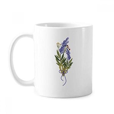 Imagem de Lavanda flor planta azul caneca cerâmica cerâmica xícara de café porcelana louça