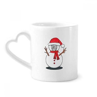 Imagem de Caneca de Natal Boneco de Neve Hórus Lenço Ramo Caneca Café Cerâmica Copo de Coração de Vidro