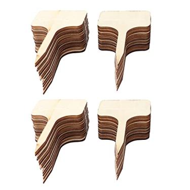 Imagem de Etiqueta de planta, etiqueta de sinal de planta madeira portátil para pequenas estufas para viveiros