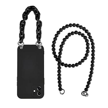 Imagem de Colar Crossbody Lanyard capa de telefone de silicone líquido para iphone 14 13 12 Pro Max Mini 11 X XR XS 6S 7 8 plus SE Capa, b, para iphone 8 plus