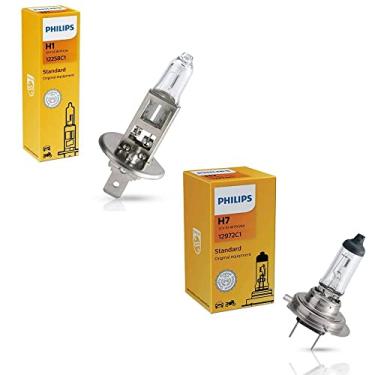 Imagem de Par Lâmpada H1 e H7 Farol Alto Baixo Neblina Philips