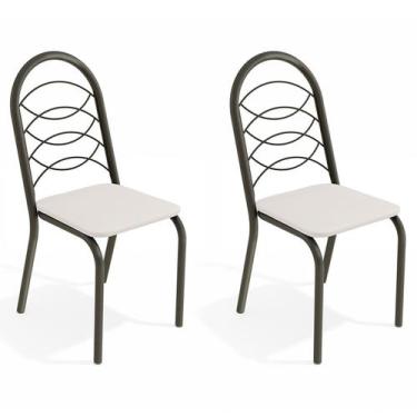 Imagem de Cadeiras Kit 2 Cadeiras Holanda Bronze Branco - Kappesberg