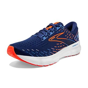 Imagem de Brooks Glycerin 20 tênis de corrida masculino neutro, Profundidade Azul/Palácio Azul/Laranja, 8.5