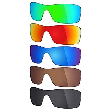 Imagem de 5 pares de lentes polarizadas de substituição da Mryok para óculos de sol Oakley Batwolf – Preto / Bronze Marrom/Azul Gelo/Vermelho Fogo/Verde Esmeralda