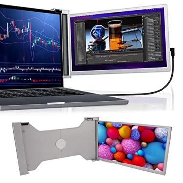 Imagem de Monitor portátil para laptop, extensor de monitor duplo de 14 polegadas, extensor de tela de laptop, FHD 1080P, IPS, suporte retrátil, portas tipo C, extensor único, tela de laptop para notebook