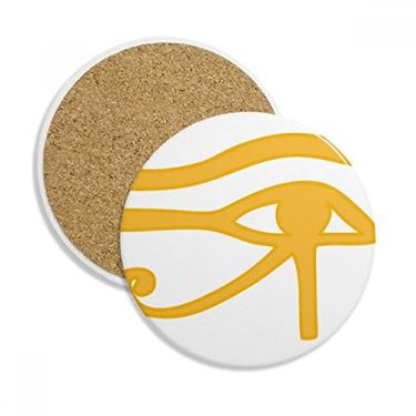 Imagem de Caneca para decoração de olhos do Egito Antigo Caneca de porta-copos com proteção de mesa Pedra absorvente