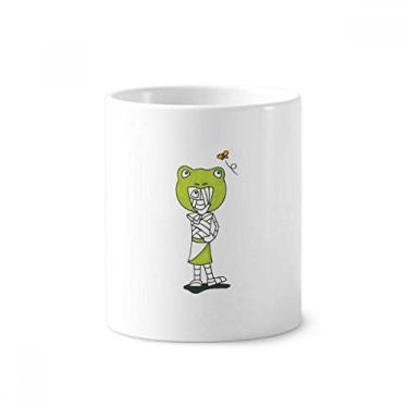 Imagem de Egypt Mummy Horus Frog chapéu escova de dentes caneca, suporte de cerâmica, suporte para lápis