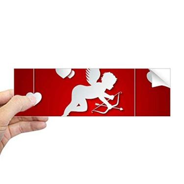 Imagem de DIYthinker Adesivo retangular de anjo branco vermelho feliz dia dos namorados para janela notebook