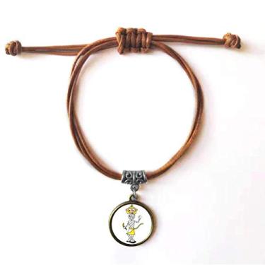 Imagem de DIYthinker Pulseira Egito Múmia Horus Chapéu de Macaco Pulseira de Couro Corda Pulseira Marrom Joia Presente
