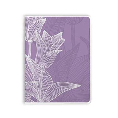 Imagem de Caderno de ilustração de tulipas com flores e capa de goma Diário de capa macia