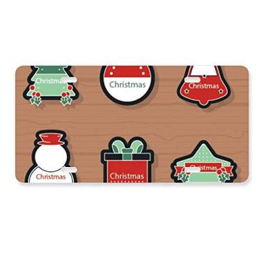 Imagem de DIYthinker Símbolo de Natal de desenho animado ícone de placa de licença decoração de aço inoxidável para automóvel