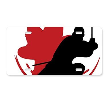 Imagem de DIYthinker Placa de licença japonesa asiática Samurai Katana Sakura Ação Carro Decoração Acessório de Aço Inoxidável