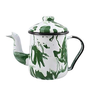 Imagem de Cafeteira Tradicional 12 Esmaltada Marmorizada Verde - 1100 ml - Ewel