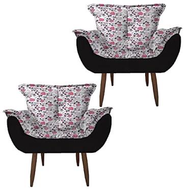 Imagem de Kit 2 Poltronas Opala Decorativa Floral 24