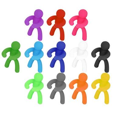 Imagem de Haowecib Marcadores de taça de vinho, 12 cores, silicone, reutilizáveis, para festas e jantares (24 peças)